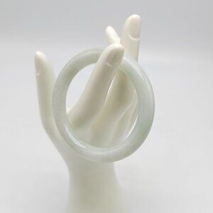 Authentic Pale Green Jade Bangle Bracelet Translucent Natural 57mm